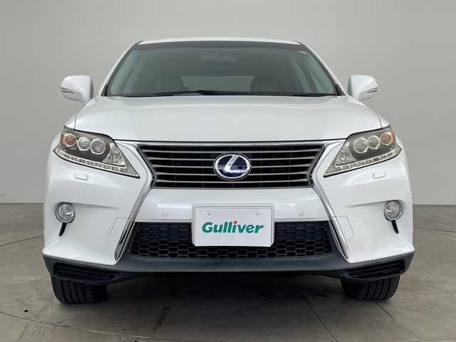 レクサス ＲＸ 450h バージョンL 兵庫県 2012(平24)年 10.9万km ホワイトパールクリスタルシャイン ・4WD/・純正HDDナビ＆フルセグ＆BT＆USB＆DVD/・バックカメラ/・サイドカメラ/・黒革シート/・前席シートヒーター/・前席シートベンチレーション/・前席パワーシート/・前席メモリーシート/・ステアリングヒーター/・ステアリングリモコン/・クルーズコントロール/・パワーバックドア/・ヘッドライトウォッシャー/・ヘッドアップディスプレイ/・スマートキー/・スペアキー/・プッシュスタート/・ビルトインETC/・横滑り防止装置