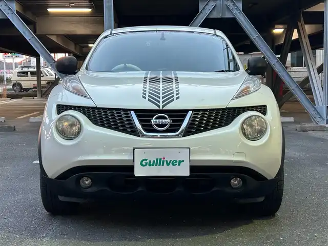 日産 ジューク 15RX プレミアムホワイトP 静岡県 2012(平24)年 11.5万km ブリリアントホワイトパール ユーザー買取車/純正ディーラーナビ/社外デジタルインナーミラー/社外AW/電動格納ミラー/ヘッドライトレベライザー