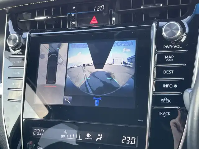 トヨタ ハリアー ハイブリッド プレミアム アドバンスドP 道央・札幌 2014(平26)年 11.4万km ブラック ４WD/純正SDナビ/AM/FM/BT/CD/SD/フルセグ/トヨタセーフティセンス/衝突被害軽減ブレーキ/横滑り防止装置/レーダークルーズコントロール/レーンキープアシスト/クリアランスソナー/バックカメラ/サイドカメラ/フロントカメラ/全方位カメラ/アラウンドビューモニター/ビルトインETC/アイドリングストップ/EVMODE/ECOMODE/パワーバックドア/D席パワーシート/レザーシート/革巻きステアリング/ステアリングリモコン/自動防眩ミラー/MTモード付AT/プッシュスタート/スマートキー/LEDヘッドライト/オートライト/オートマチックハイビーム/フォグランプ/電動格納ミラー/ウィンカーミラー/純正フロアマット/ドアバイザー/純正AW付夏タイヤ積込/235/55/R18/2022年/山5mm