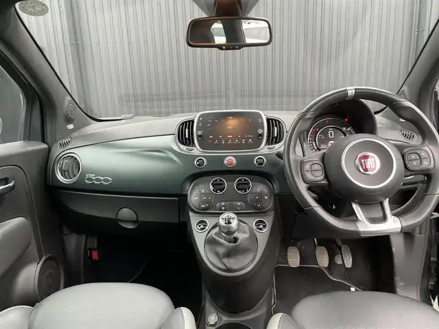 フィアット ５００ マヌアーレ ピゥ チエロ 福島県 2021(令3)年 1.3万km Ｄグリーン 155台限定特別仕様車/ワンオーナー/5速MT/ガラスルーフ/純正オーディオ(USB)/AppleCarPlay/キセノンヘッドライト/純正16AW/純正フロアマット/取扱説明書/保証書