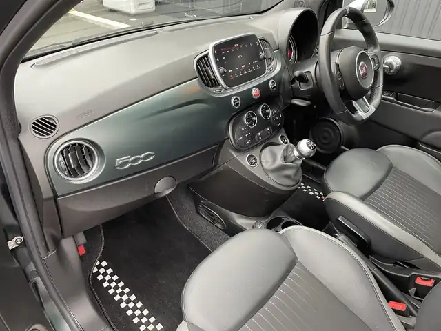 フィアット ５００ マヌアーレ ピゥ チエロ 福島県 2021(令3)年 1.3万km Ｄグリーン 155台限定特別仕様車/ワンオーナー/5速MT/ガラスルーフ/純正オーディオ(USB)/AppleCarPlay/キセノンヘッドライト/純正16AW/純正フロアマット/取扱説明書/保証書