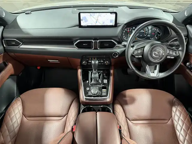 マツダ ＣＸ－８ 25T エクスクルーシブモード 大阪府 2021(令3)年 1.4万km プラチナクォーツメタリック 茶革シート BOSEサウンド 純正10.25incナビTV 360カメラ デジタルインナーミラー パワーシート/ヒーター/エアコン 電動リアゲート ハンドルヒーター レーダークルコン 衝突軽減ブレーキ レーンアシスト BSM