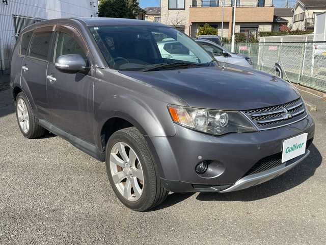 三菱 アウトランダー 24G 神奈川県 2009(平21)年 7.6万km ミディアムパープリッシュグレーマイカ メモリナビ/フルセグテレビ/クルーズコントロール/ETC/コーナーセンサー/電動格納ミラー/パドルシフト/オートライト/フォグランプ/純正ドアバイザー/純正フロアマット