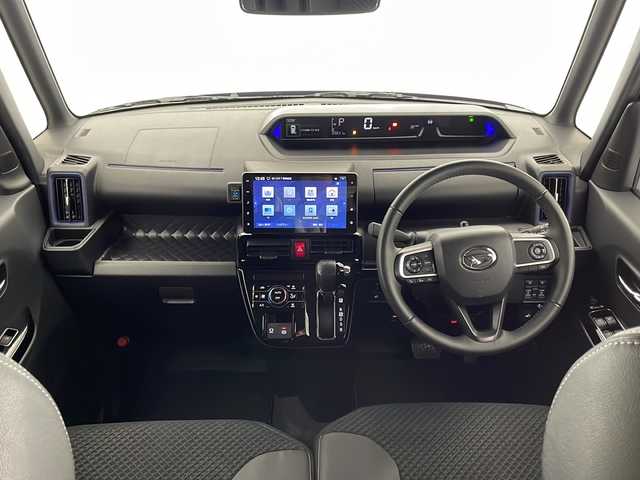 ダイハツ タント カスタム RS スタイルセレクション 宮崎県 2022(令4)年 4万km ブラックマイカメタリック/レーザーブルークリスタルシャイン 2トーン スマートアシスト３/〇衝突警報機能／衝突回避支援ブレーキ機能（対車両・対歩行者）/〇車線逸脱警報機能/〇誤発進抑制制御機能（前方、後方）/〇オートハイビーム/〇先行車発進お知らせ機能/〇レーダークルーズコントロール/〇コーナーセンサー/純正9インチSDナビ/フルセグTV/CD/DVD/Bluetooth/パノラマモニター/両側パワースライドドア/合皮シート/シートヒーター/LEDヘッドライト/アイドリングストップ/純正ナビ一体型ドライブレコーダー/ビルトインETC/純正15インチAW