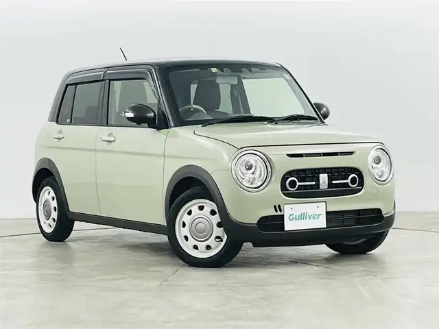 スズキ ラパン ＬＣ X 福島県 2022(令4)年 2.2万km トラッドカーキメタリック/アーバンブラウン 2トーン デュアルカメラブレーキサポート/・横滑り防止機能/・レーンキープアシスト/純正8インチナビ/・型番；CN-FZ886/・CD/DVD/BT/USB/USB/HDMI/iPod/FM/AM/シートヒーター/LEDヘッドライト/純正アルミホイール付きサマータイヤ/ステアリングリモコン/プッシュスタート/・スマートキー