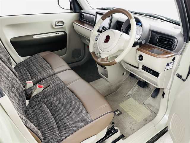 スズキ ラパン ＬＣ X 福島県 2022(令4)年 2.2万km トラッドカーキメタリック/アーバンブラウン 2トーン デュアルカメラブレーキサポート/・横滑り防止機能/・レーンキープアシスト/純正8インチナビ/・型番；CN-FZ886/・CD/DVD/BT/USB/USB/HDMI/iPod/FM/AM/シートヒーター/LEDヘッドライト/純正アルミホイール付きサマータイヤ/ステアリングリモコン/プッシュスタート/・スマートキー