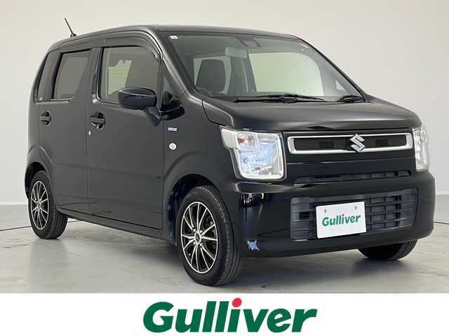 スズキ ワゴンＲ HYBRID FX 茨城県 2019(令1)年 2.4万km ブルーイッシュブラックパール3 社外ナビ［MDV-D505BTW］　フルセグ再生可　Bluetooth/CD/DVD　HUD　バックカメラ　シートヒーター（D席）　社外14インチAW　純正フロアマット　ビルトインETC　LEDヘッドライト　