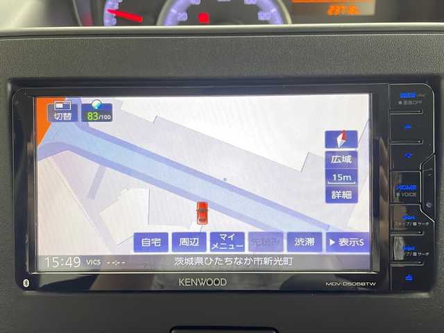 スズキ ワゴンＲ HYBRID FX 茨城県 2019(令1)年 2.4万km ブルーイッシュブラックパール3 社外ナビ［MDV-D505BTW］　フルセグ再生可　Bluetooth/CD/DVD　HUD　バックカメラ　シートヒーター（D席）　社外14インチAW　純正フロアマット　ビルトインETC　LEDヘッドライト　