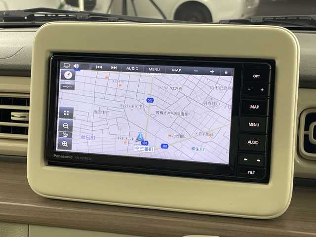 スズキ ラパン X 愛知県 2023(令5)年 0.7万km フォーンベージュM 禁煙車/純正7インチナビ/（CD/DVD/Bluetooth/フルセグTV/SD/USB)/全方位カメラ/スズキセーフティサポート/・衝突軽減ブレーキ/・レーンキープアシスト/・オートマチックハイビーム/・パーキングセンサー/ETC/前後ドライブレコーダー/シートヒーター/アイドリングストップ/純正14インチアルミホイール/スマートキー/スペアキー1本/プッシュスタート/純正フロアマット/横滑り防止装置/ベンチシート/電動格納ミラー