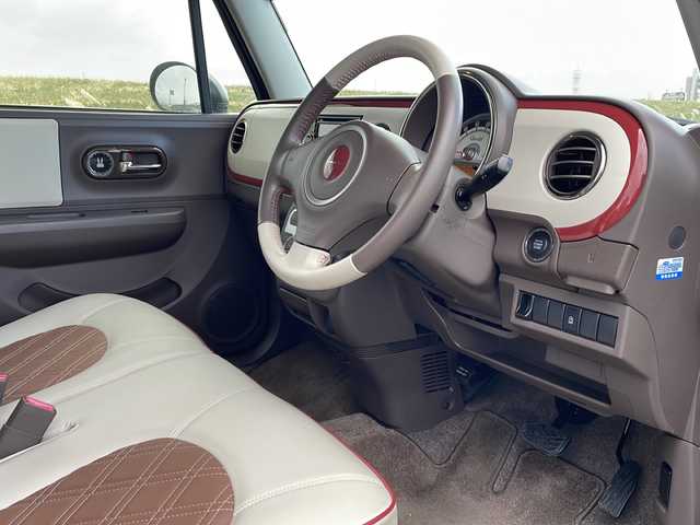 スズキ ラパン ショコラ X 新潟県 2013(平25)年 5.3万km シャンパンピンクPM 社外SDナビ(MDV-L300)/CD/DVD/ワンセグテレビ/革シート/ベンチシート/スマートキー/プッシュスタート/キセノンヘッドライト/オートライト/アイドリングストップ