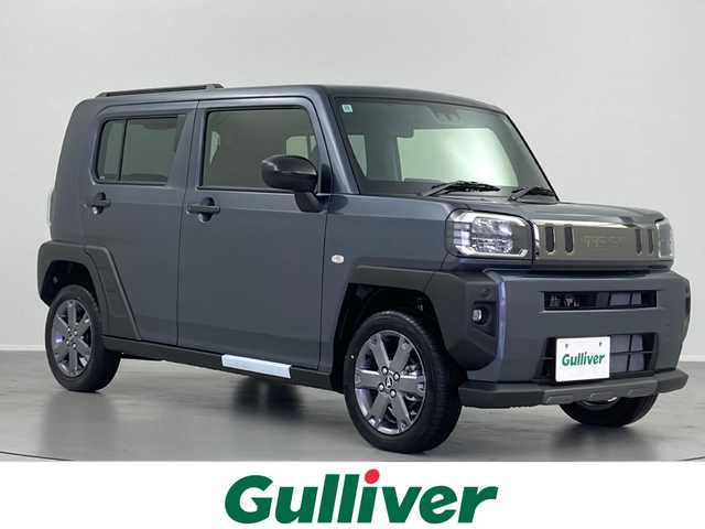 ダイハツ タフト G ターボ ダーククロムベンチャー 福島県 2024(令6)年 0.1千km クロムグレーメタリック /届出済未使用車//4WD//スマートアシストIII/・衝突回避支援ブレーキ機能/・車線逸脱警報機能/・オートハイビーム/・コーナーセンサー//アダプティブクルーズコントロール//スカイルーフ//前席シートヒーター//プッシュスタート//スマートキー×2//電動パーキングブレーキ//アイドリングストップ//横滑り防止//LEDヘッドライト//LEDフォグライト//ステアリングスイッチ//純正フロアマット//純正15インチAW