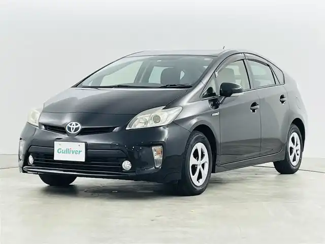 トヨタ プリウス S 福島県 2014(平26)年 7.6万km ブラック 純正７インチナビ/・型番；NSZN-W64T/・フルセグ/TV/SD/CD/DVD/BT/AM/FM/HIDオートライト/・フォグライト/電動格納ミラー/・ウィンカーミラー/ステアリングスイッチ/純正フロアマット/純正ドアバイザー/プッシュスタート/・スマートキー