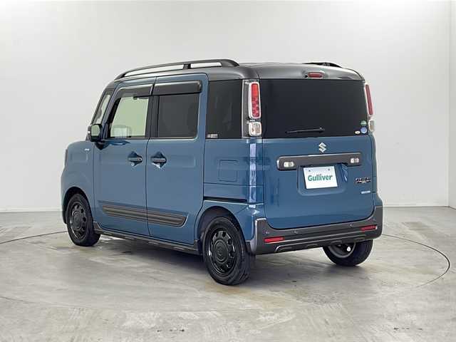 スズキ スペーシア ギア HYBRID XZ 栃木県 2021(令3)年 4.4万km デニムブルー ガンメタリック 2トーン 純正ナビ/（BT/CD/DVD/AM/FM）/衝突軽減システム　/レーダークルーズコントロール　/全周囲かめら/バックカメラ/横滑り防止　/車線逸脱抑制機能　/クリアランナソー/両側パワースライドドア　/前席シートヒーター　/ＥＴＣ　/ドライブレコーダー　/ステアリングスイッチ/電動格納ミラー/プッシュスタート/スマートキー/純正アルミホイール/純正フロアマット