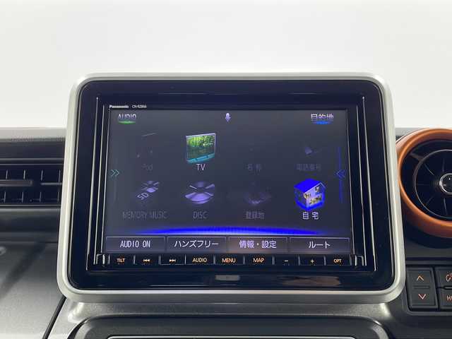 スズキ スペーシア ギア HYBRID XZ 栃木県 2021(令3)年 4.4万km デニムブルー ガンメタリック 2トーン 純正ナビ/（BT/CD/DVD/AM/FM）/衝突軽減システム　/レーダークルーズコントロール　/全周囲かめら/バックカメラ/横滑り防止　/車線逸脱抑制機能　/クリアランナソー/両側パワースライドドア　/前席シートヒーター　/ＥＴＣ　/ドライブレコーダー　/ステアリングスイッチ/電動格納ミラー/プッシュスタート/スマートキー/純正アルミホイール/純正フロアマット