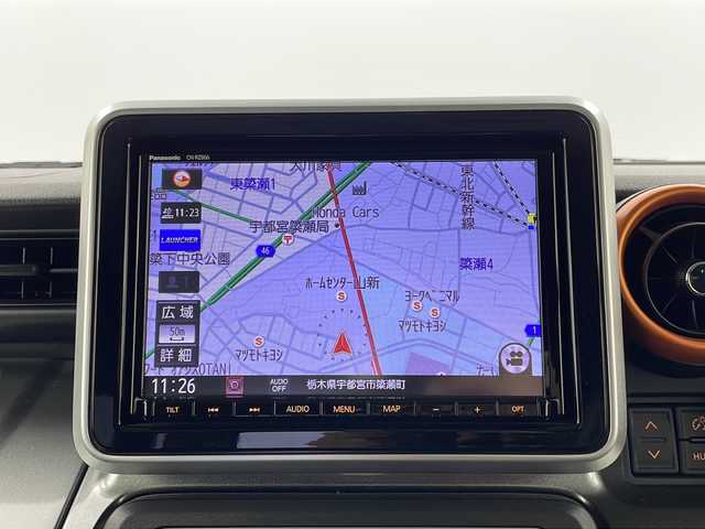 スズキ スペーシア ギア HYBRID XZ 栃木県 2021(令3)年 4.4万km デニムブルー ガンメタリック 2トーン 純正ナビ/（BT/CD/DVD/AM/FM）/衝突軽減システム　/レーダークルーズコントロール　/全周囲かめら/バックカメラ/横滑り防止　/車線逸脱抑制機能　/クリアランナソー/両側パワースライドドア　/前席シートヒーター　/ＥＴＣ　/ドライブレコーダー　/ステアリングスイッチ/電動格納ミラー/プッシュスタート/スマートキー/純正アルミホイール/純正フロアマット