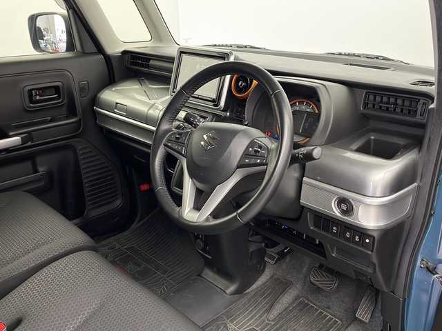 スズキ スペーシア ギア HYBRID XZ 栃木県 2021(令3)年 4.4万km デニムブルー ガンメタリック 2トーン 純正ナビ/（BT/CD/DVD/AM/FM）/衝突軽減システム　/レーダークルーズコントロール　/全周囲かめら/バックカメラ/横滑り防止　/車線逸脱抑制機能　/クリアランナソー/両側パワースライドドア　/前席シートヒーター　/ＥＴＣ　/ドライブレコーダー　/ステアリングスイッチ/電動格納ミラー/プッシュスタート/スマートキー/純正アルミホイール/純正フロアマット