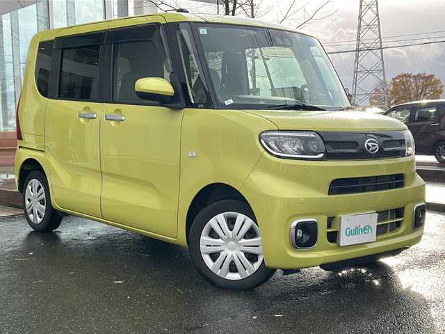ダイハツ タント X 秋田県 2021(令3)年 4.5万km マスタードイエローマイカメタリック 純正SDナビ/純正CD、DVD、BT、TV/パワースライドドア/全方位カメラ/ドライブレコーダー/コーナーセンサー/ETC/スペアキー/取説、保証書