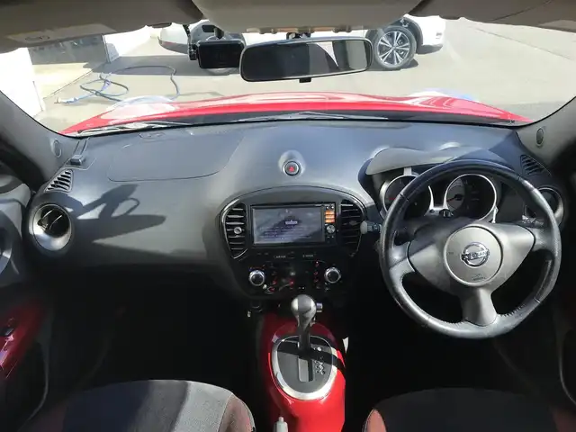 日産 ジューク 15RX パーソナライズパック 富山県 2013(平25)年 5.7万km パッションレッド 純正ナビ/フルセグTV/Bluetooth/バックカメラ/ドライブレコーダー/スマートキー/プッシュスタート/横滑り防止装置/ETC/アイドリングストップ/ヘッドライトレベライザー/電動格納ミラー