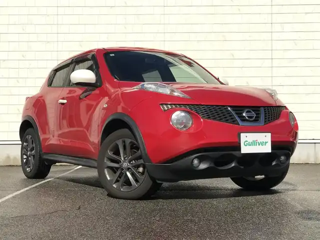 日産 ジューク 15RX パーソナライズパック 富山県 2013(平25)年 5.7万km パッションレッド 純正ナビ/フルセグTV/Bluetooth/バックカメラ/ドライブレコーダー/スマートキー/プッシュスタート/横滑り防止装置/ETC/アイドリングストップ/ヘッドライトレベライザー/電動格納ミラー