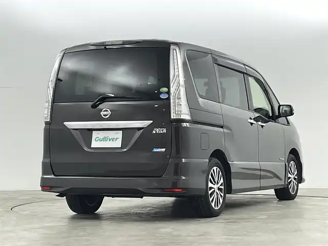 日産 セレナ HWS S HV Vセレ +Sefty 福島県 2014(平26)年 7.7万km タイガーアイブラウン 衝突軽減/・車線逸脱警報/フリップダウンモニター/社外７インチナビ/・型番；CN-RX01WD/・フルセグ/TV/BT/SD/CD/DVD/Blu-ray/バックカメラ/両側パワースライドドア/クルーズコントロール/LEDオートライト/・フォグライト/３列シート/・レザーシート/・ウォークスルー/・ロールサンシェード/純正アルミホイール付きサマータイヤ/純正フロアマット/純正ドアバイザー/電動格納ミラー/・ウィンカーミラー/アイドリングストップ/プッシュスタート/・スマートキー