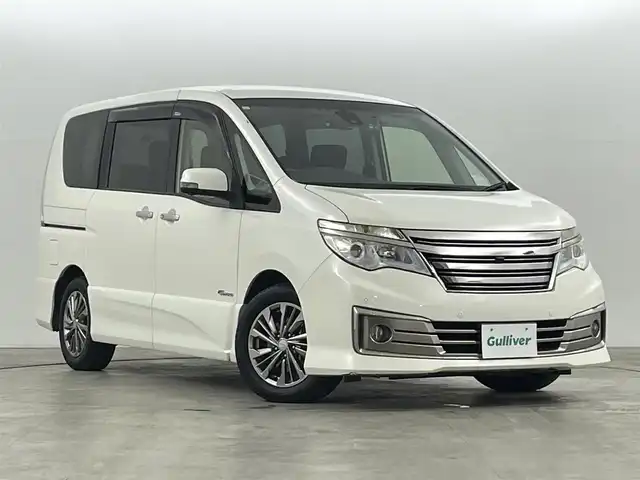 日産 セレナ ライダー BラインS HVAセーフ 福島県 2014(平26)年 6.4万km ブリリアントホワイトパール 衝突軽減/・車線逸脱警報/・踏み間違い防止/・クリアランスソナー/純正SDナビ/全方位カメラ/・バックカメラ/両側パワースライドドア/クルーズコントロール/LEDオートライト/・フォグライト/3列シート/・ロールサンシェード/・ウォークスルー/純正アルミホイール付きサマータイヤ/革ステアリング/・ステアリングリモコン/純正フロアマット/純正ドアバイザー/電動格納ミラー/・ウィンカーミラー/前後ドラレコ/ETC/アイドリングストップ/プッシュスタート/・スマートキー/・スペアキー