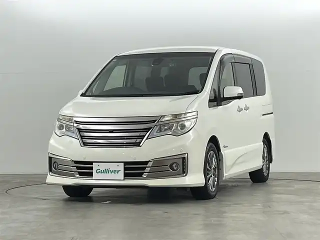 日産 セレナ ライダー BラインS HVAセーフ 福島県 2014(平26)年 6.4万km ブリリアントホワイトパール 衝突軽減/・車線逸脱警報/・踏み間違い防止/・クリアランスソナー/純正SDナビ/全方位カメラ/・バックカメラ/両側パワースライドドア/クルーズコントロール/LEDオートライト/・フォグライト/3列シート/・ロールサンシェード/・ウォークスルー/純正アルミホイール付きサマータイヤ/革ステアリング/・ステアリングリモコン/純正フロアマット/純正ドアバイザー/電動格納ミラー/・ウィンカーミラー/前後ドラレコ/ETC/アイドリングストップ/プッシュスタート/・スマートキー/・スペアキー