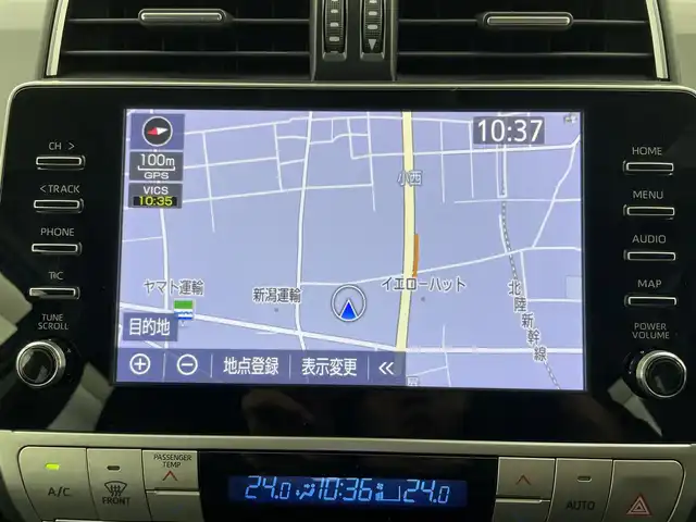 トヨタ ランドクルーザー プラド TX Lパッケージ マットブラED 富山県 2023(令5)年 3.9万km ホワイトパールクリスタルシャイン 4WD/ディーゼル/純正9型ナビ（AM/FM/USB/BT/Miracast）/フルセグTV/パノラミックビューモニター/プリクラッシュセーフティ/レーダークルーズコントロール/レーンディパーチャーアラート/オートマチックハイビーム/LEDヘッドライト/クリアランスソナー/黒革シート/前席温熱＋ベンチレーションシート/前席パワーシート/ドライブレコーダー前後/ビルトインETC2.0/スマートキー×２/プッシュスタート/純正フロアマット