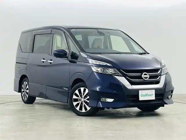 日産 セレナ ハイウェイスター G 福島県 2017(平29)年 5.2万km アズライトブルー エマージェンシーブレーキ/クルーズコントロール/車線逸脱警報/コーナーセンサー（前後）/駐車支援/標識検知/アラウンドビューモニター/社外ナビ/・フルセグTV/・BT.SD.CD/DVD.USB.iPod/両側パワースライド/ETC/プッシュスタート/LEDヘッドライト/スマートキー/ステアリングスイッチ/社外ドライブレコーダー/アイドリングストップ/純正AW/純正フロアマット