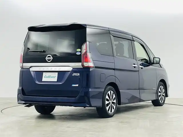 日産 セレナ ハイウェイスター G 福島県 2017(平29)年 5.2万km アズライトブルー エマージェンシーブレーキ/クルーズコントロール/車線逸脱警報/コーナーセンサー（前後）/駐車支援/標識検知/アラウンドビューモニター/社外ナビ/・フルセグTV/・BT.SD.CD/DVD.USB.iPod/両側パワースライド/ETC/プッシュスタート/LEDヘッドライト/スマートキー/ステアリングスイッチ/社外ドライブレコーダー/アイドリングストップ/純正AW/純正フロアマット
