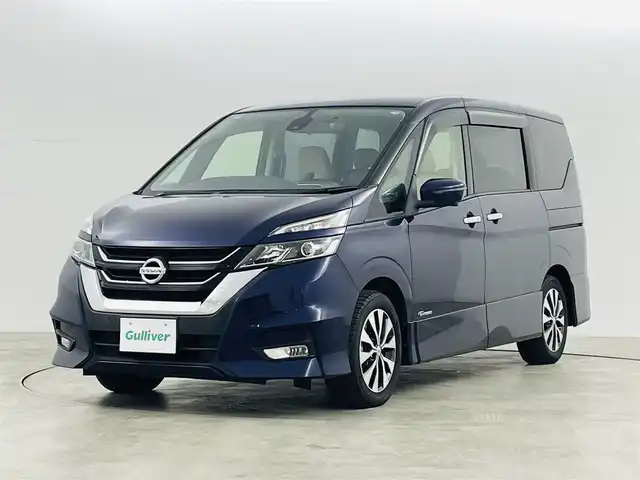 日産 セレナ ハイウェイスター G 福島県 2017(平29)年 5.2万km アズライトブルー エマージェンシーブレーキ/クルーズコントロール/車線逸脱警報/コーナーセンサー（前後）/駐車支援/標識検知/アラウンドビューモニター/社外ナビ/・フルセグTV/・BT.SD.CD/DVD.USB.iPod/両側パワースライド/ETC/プッシュスタート/LEDヘッドライト/スマートキー/ステアリングスイッチ/社外ドライブレコーダー/アイドリングストップ/純正AW/純正フロアマット