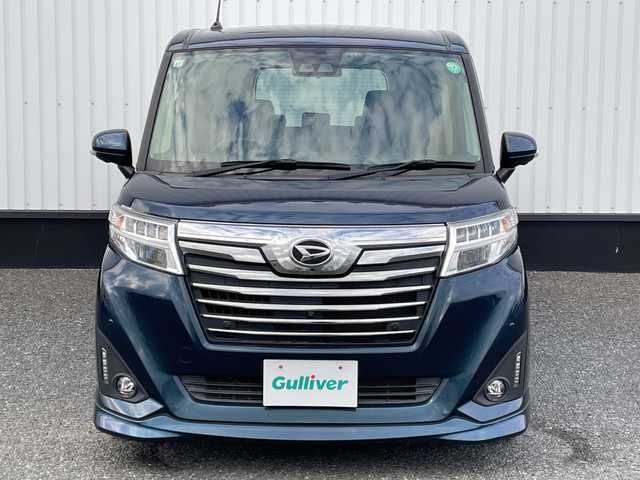 ダイハツ トール カスタムG リミテッド SAⅢ 千葉県 2019(令1)年 4.3万km レーザーブルークリスタルシャイン 純正メモリナビ/(フルセグTV/BT/CD/DVD/FM/AM)/全周囲カメラ/ナビ連動ドライブレコーダー前後/衝突被害軽減システム/車線逸脱警報/クルーズコントロール/両側パワースライドドア/横滑り防止装置/ビルトインETC/アイドリングストップ/LEDヘッドライト/フォグランプ/オートライト/ウィンカーミラー/電動格納ミラー/純正14インチAW/シートヒーター/シートリフター/プッシュスタート/スマートキー/フロアマット