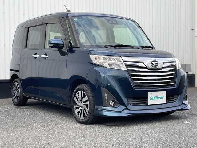 ダイハツ トール カスタムG リミテッド SAⅢ 千葉県 2019(令1)年 4.3万km レーザーブルークリスタルシャイン 純正メモリナビ/(フルセグTV/BT/CD/DVD/FM/AM)/全周囲カメラ/ナビ連動ドライブレコーダー前後/衝突被害軽減システム/車線逸脱警報/クルーズコントロール/両側パワースライドドア/横滑り防止装置/ビルトインETC/アイドリングストップ/LEDヘッドライト/フォグランプ/オートライト/ウィンカーミラー/電動格納ミラー/純正14インチAW/シートヒーター/シートリフター/プッシュスタート/スマートキー/フロアマット