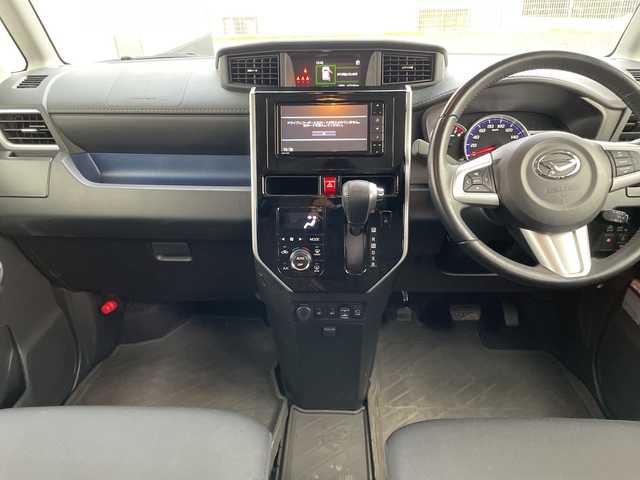 ダイハツ トール カスタムG リミテッド SAⅢ 千葉県 2019(令1)年 4.3万km レーザーブルークリスタルシャイン 純正メモリナビ/(フルセグTV/BT/CD/DVD/FM/AM)/全周囲カメラ/ナビ連動ドライブレコーダー前後/衝突被害軽減システム/車線逸脱警報/クルーズコントロール/両側パワースライドドア/横滑り防止装置/ビルトインETC/アイドリングストップ/LEDヘッドライト/フォグランプ/オートライト/ウィンカーミラー/電動格納ミラー/純正14インチAW/シートヒーター/シートリフター/プッシュスタート/スマートキー/フロアマット