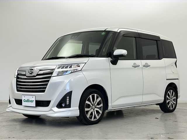 ダイハツ トール カスタムG ターボ SAⅢ 宮城県 2018(平30)年 4.6万km パールホワイトⅢ 禁煙車/全周囲カメラ/スマートアシストIII/・衝突回避支援ブレーキ/・レーンキープアシスト/・オートハイビーム/・コーナーセンサー/クルーズコントロール/両側パワースライドドア/純正7インチナビ/（BT.CD.DVD.USB）/フルセグテレビ/ETC/ステアリングスイッチ/プッシュスタート/スマートキー/スペアキー/純正フロアマット/純正15インチアルミホイール/LEDヘッドライト/横滑り防止機能/アイドリングストップ