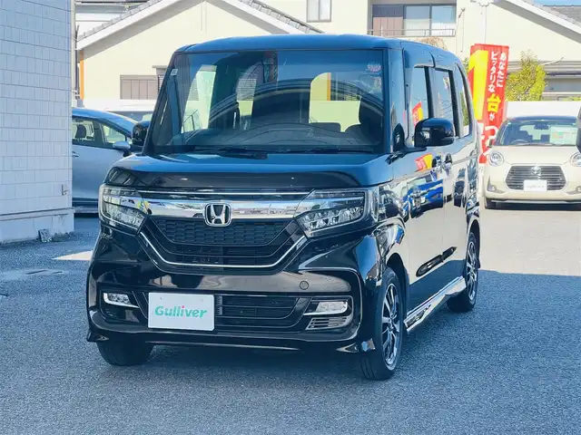 ホンダ Ｎ ＢＯＸ カスタム G L ホンダセンシング 大分県 2018(平30)年 3.8万km クリスタルブラックパール 〇社外メモリーナビ（AVIC-RZ802）/　CD/DVD/MSV/BT/フルセグ/〇バックカメラ/〇ETC/〇ホンダセンシング/〇ACC/〇LKA/〇横滑り防止/〇純正LEDヘッドライト/〇純正フォグランプ/〇片側パワースライドドア/〇ECONモード/〇フロアマット/〇ドアバイザー/〇プライバシーガラス/〇保証書/〇スペアキー/〇スマートキー/〇エンジンプッシュスタート
