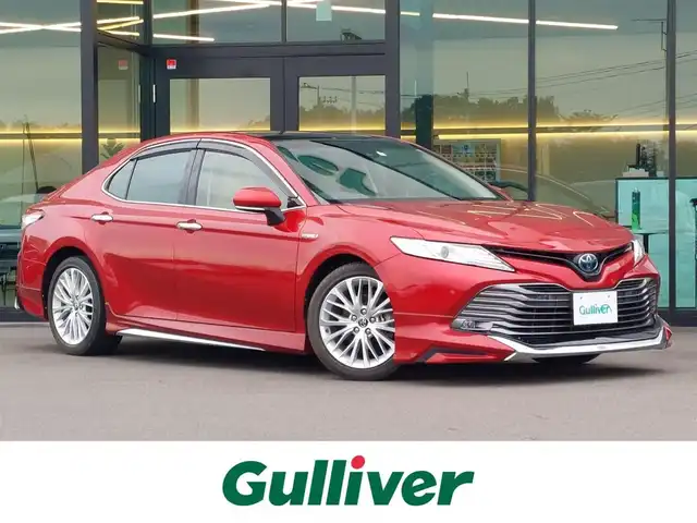 トヨタ カムリ G レザーパッケージ 東京都 2018(平30)年 2.3万km エモーショナルレッド 純正ナビ/【AM/FM/DISC/SD/USB/BT/AUX/TV】/モデリスタエアロ/バックカメラ/ETC2.0/パノラマムーンルーフ/ドライブレコーダー/レザーシート/シートヒーター/パワーシート(D/N席)/コーナーセンサー/レーダークルーズコントロール/BSM/バックソナー/LEDヘッドライト/フォグランプ/USBポート/ステアリングスイッチ/純正フロアマット/純正18インチAW/プッシュスタート/スマートキー