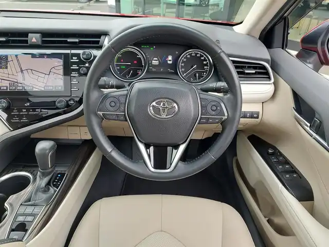 トヨタ カムリ G レザーパッケージ 東京都 2018(平30)年 2.3万km エモーショナルレッド 純正ナビ/【AM/FM/DISC/SD/USB/BT/AUX/TV】/モデリスタエアロ/バックカメラ/ETC2.0/パノラマムーンルーフ/ドライブレコーダー/レザーシート/シートヒーター/パワーシート(D/N席)/コーナーセンサー/レーダークルーズコントロール/BSM/バックソナー/LEDヘッドライト/フォグランプ/USBポート/ステアリングスイッチ/純正フロアマット/純正18インチAW/プッシュスタート/スマートキー