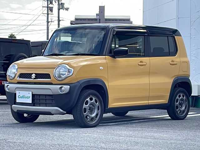 スズキ ハスラー G 徳島県 2019(平31)年 7.6万km アクティブイエロー/ブラック2トーンルーフ 7インチナビ/シートヒーター（D+N席）/デュアルカメラブレーキサポート/ハロゲンヘッドライト/ステアリングスイッチ/ETC/電格ミラー/ドアバイザー/プッシュスタート/スマートキー/スペアキー/保証書/取扱説明書