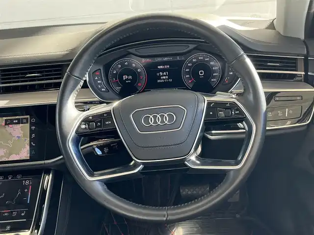 アウディ Ａ８ 60TFSIクワトロ 山形県 2018(平30)年 3.3万km グレイシアホワイトメタリック 純正ＨＤＤナビ　/フルセグＴＶ　/ＥＴＣ２．０　/３６０°カメラ　/Ｂｌｕｅｔｏｏｔｈ／ＵＳＢ/Ｄ／Ｎ席パワーシート　/Ｄ／Ｎ席シートヒーター・ベンチレーション　/電動リアゲート/オートライト/パワークロージングドア/アダプティブエアサスペンション