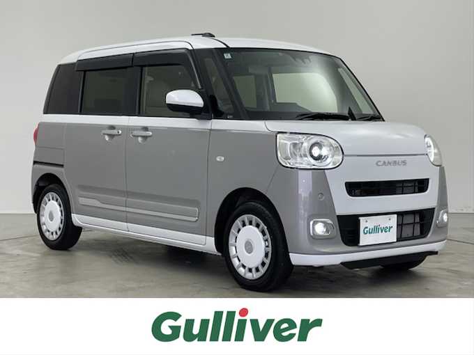 新着情報“ムーヴキャンバスストライプスG eco IDLE非装着車”2024年式シャイニングホワイトパール/スムーズグレーマイカメタリック入荷しました！