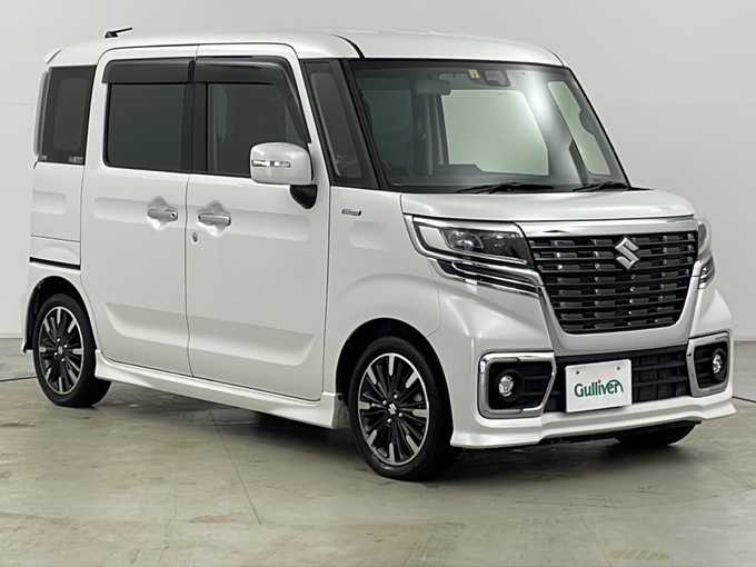 新着情報“スペーシアカスタムハイブリッドXSターボ 衝突被害軽減ブレーキ非装着車”2018年式ピュアホワイトP入荷しました！
