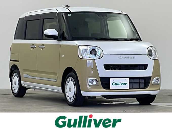 新着情報“ムーヴキャンバスストライプスGターボ eco IDLE非装着車”2024年式シャイニングホワイトパール/サンドベージュメタリック入荷しました！