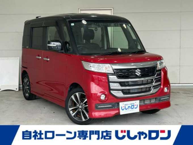 新着情報“スペーシアカスタムＺターボ デュアルカメラブレーキサポート ユーティリティーパッケージ装着車”2017年式フェニックスレッドパール/ブルーイッシュブラックパール入荷しました！