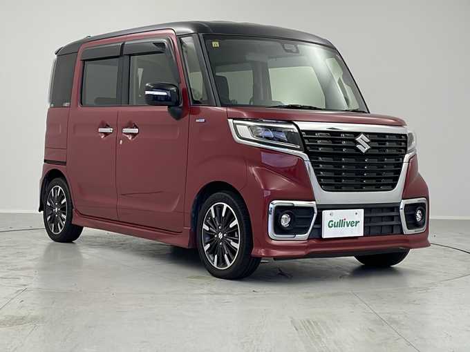 新着情報“スペーシアカスタムハイブリッドXSターボ 衝突被害軽減ブレーキ非装着車”2018年式フェニックスレッドパール/ブルーイッシュブラックパール入荷しました！