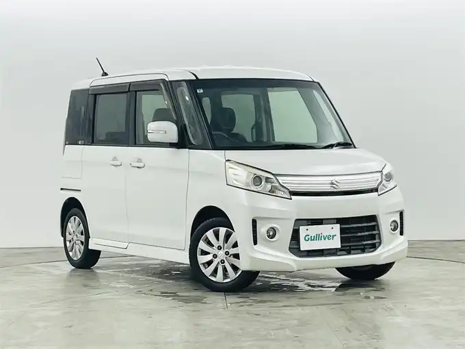 新着情報“スペーシアカスタムGSスマートフォン連携ナビゲーション装着車”2013年式パールホワイト入荷しました！