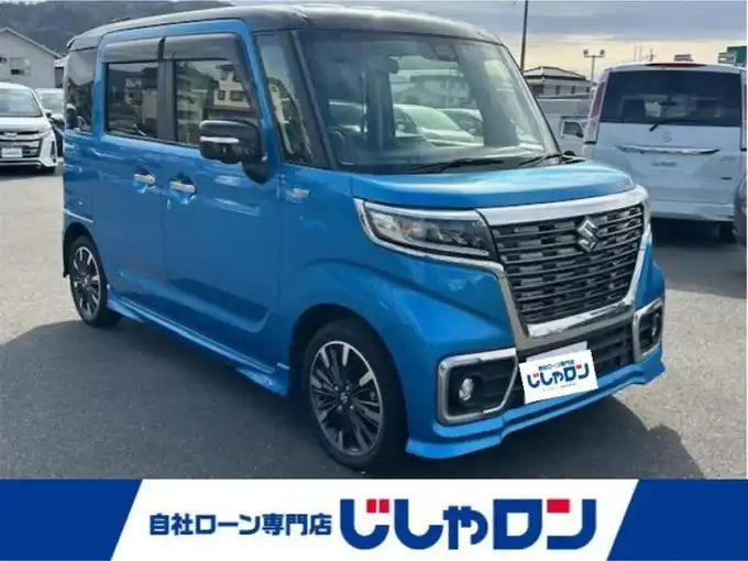 新着情報“スペーシアカスタムハイブリッドXS 衝突被害軽減ブレーキ非装着車”2018年式ブリスクブルーメタリック/ブラック2トーンルーフ入荷しました！