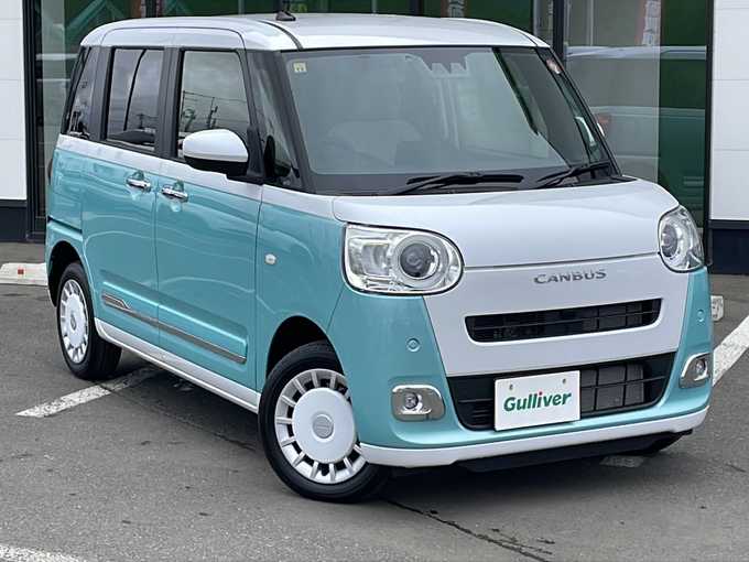 新着情報“ムーヴキャンバスストライプスG”2023年式シャイニングホワイトパール/ファインミントメタリック入荷しました！