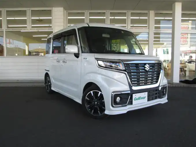 新着情報“スペーシアカスタムハイブリッドXSターボ 衝突被害軽減ブレーキ非装着車”2018年式ピュアホワイトP入荷しました！