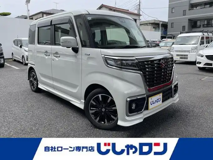 新着情報“スペーシアカスタムハイブリッドXS 衝突被害軽減ブレーキ非装着車”2018年式ピュアホワイトP入荷しました！
