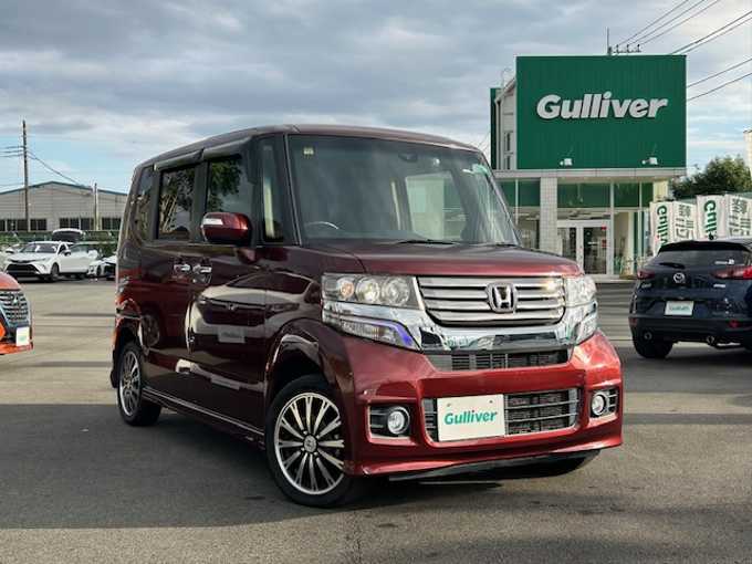 新着情報“Ｎ－ＢＯＸカスタム2トーンカラースタイル G特別仕様車ターボSSパッケージ”2014年式プレミアムディープロッソパール入荷しました！